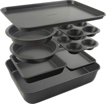 Elbee Home 8-Piece Nonstick Aluminized Steel